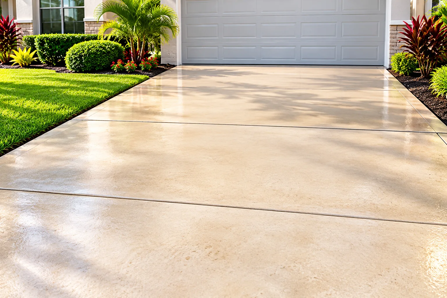 Driveway after pressure washing